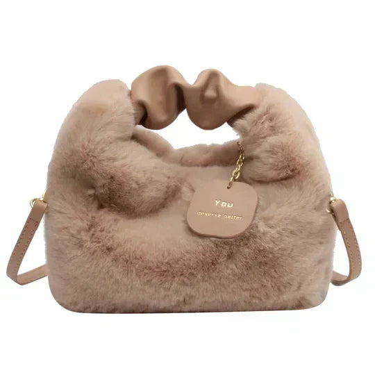 Pelztasche | Klein | Langer Riemen | Flauschige Tasche | Handtasche aus Kunstfell