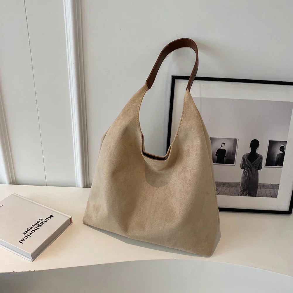 Hobo-Tasche | Groß | Wildleder | Tragetasche | Umhängetasche