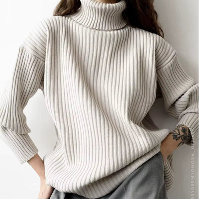 Strick-Set – Rollkragenpullover – Midirock – Zweiteiliges Strick-Set – Pullover-Rock-Set