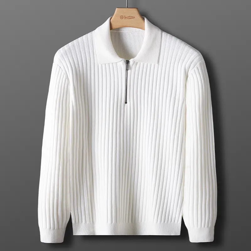 Quarter Zip Pullover - Herren Strickpullover mit Kragen