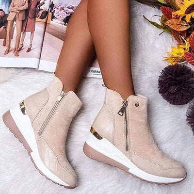 Keilstiefel – Plateau – Reißverschluss – Stiefeletten – Damenstiefel