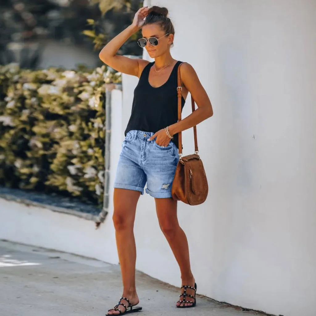 Jeansshorts | Zerrissen | Hellblau | Jeansshorts | Shorts für Damen