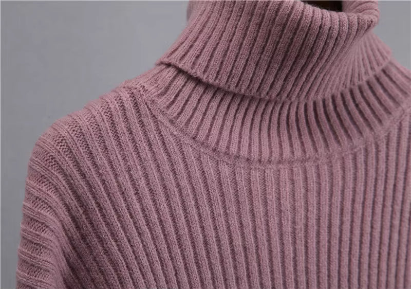Strick-Set – Rollkragenpullover – Midirock – Zweiteiliges Strick-Set – Pullover-Rock-Set