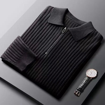 Quarter Zip Pullover - Herren Strickpullover mit Kragen