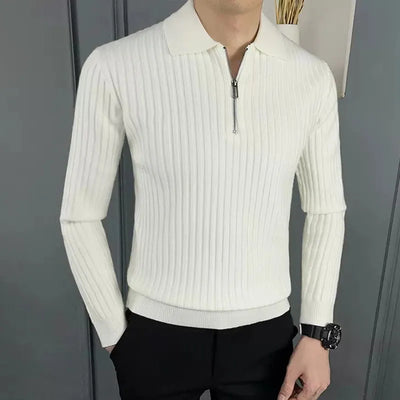 Quarter Zip Pullover - Herren Strickpullover mit Kragen