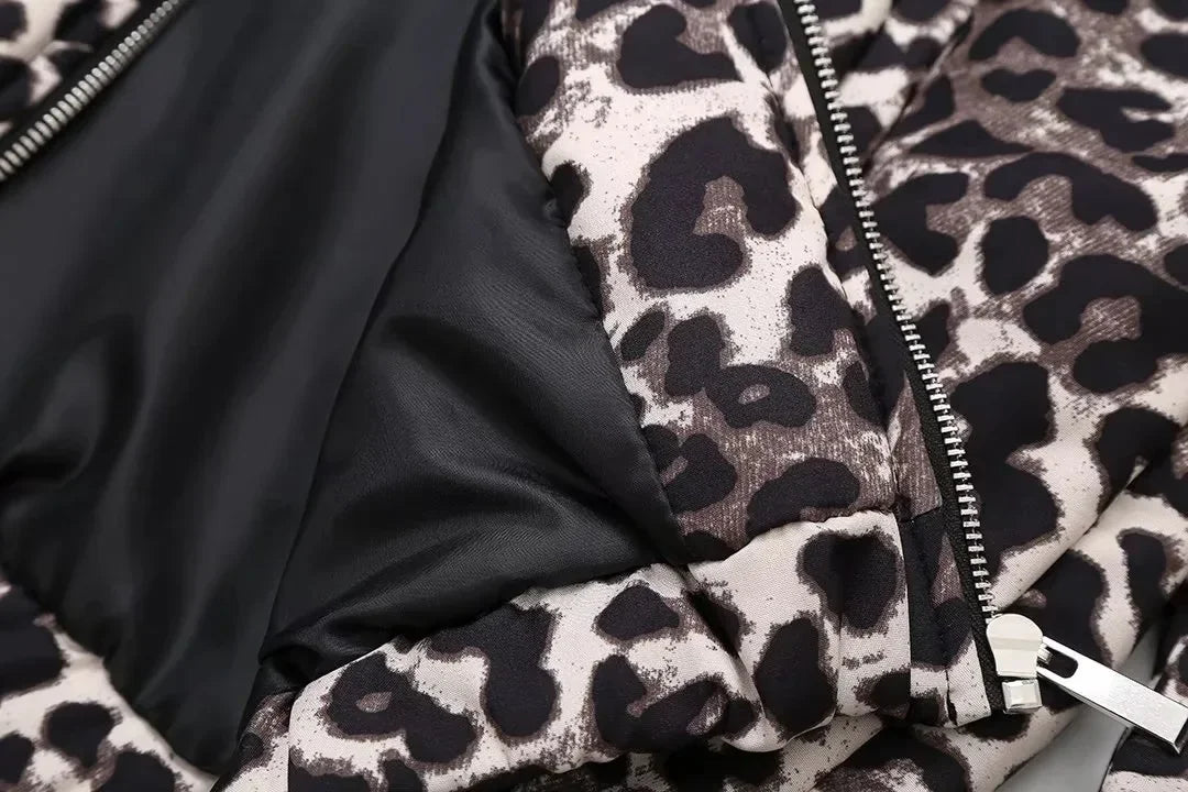 Leopardenmuster Bomberjacke | Übergröße | Zip-Up | Leopardenjacke | Damenjacke