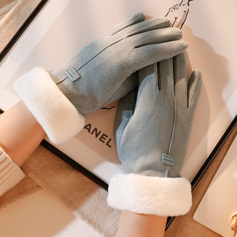 Winterhandschuhe – Warm – Mit Fell gefüttert – Touchscreen-Handschuhe – Damenhandschuhe