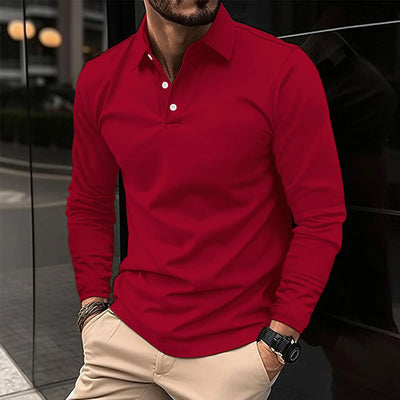 Polohemd – Herren-Polohemd mit Kragen und langen Ärmeln