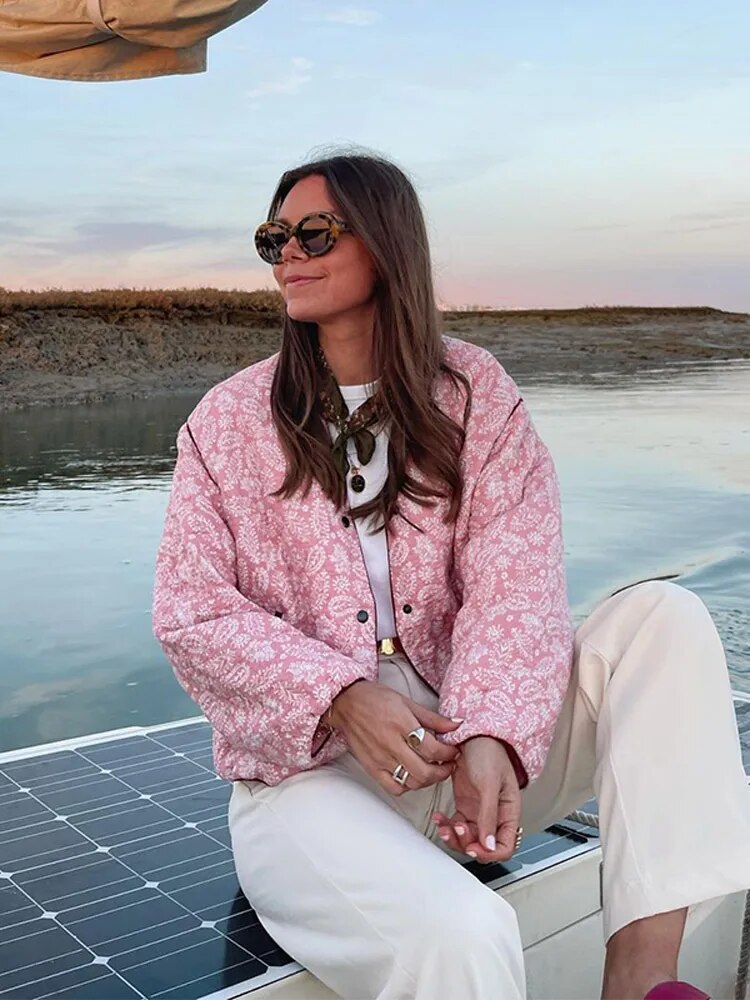 Steppjacke | Rosa | Übergröße | Damen Wattejacke | Damenjacke