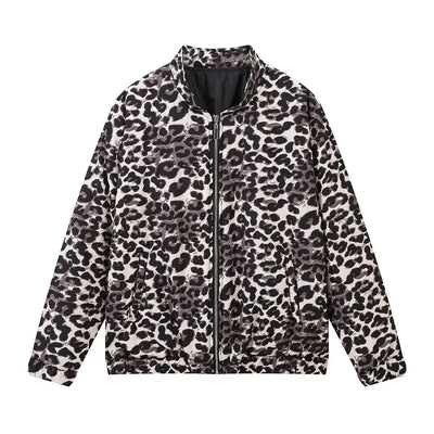 Leopardenmuster Bomberjacke | Übergröße | Zip-Up | Leopardenjacke | Damenjacke