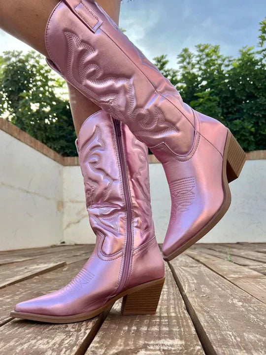Cowgirl-Stiefel – Western – Blockabsatz – Cowboystiefel – Damenstiefel