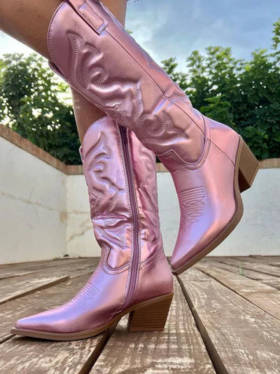 Cowgirl-Stiefel – Western – Blockabsatz – Cowboystiefel – Damenstiefel