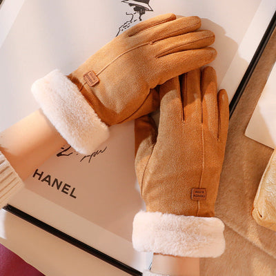 Winterhandschuhe – Warm – Mit Fell gefüttert – Touchscreen-Handschuhe – Damenhandschuhe