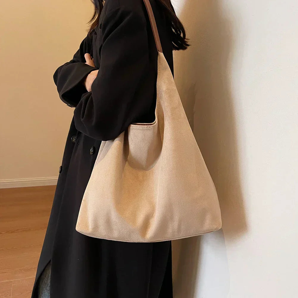 Hobo-Tasche | Groß | Wildleder | Tragetasche | Umhängetasche