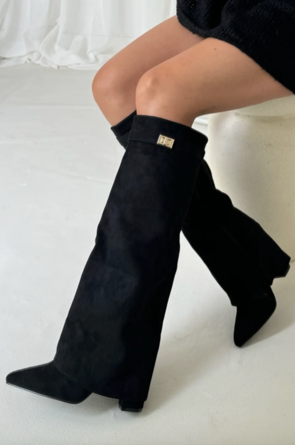 Kniehohe Stiefel | Chunky Heel | Zip-Up | Wildlederstiefel | Damenstiefel