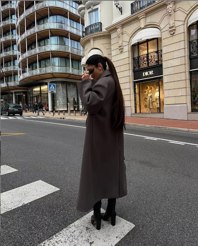 Übergroßer Wollmantel - Zweireiher - Lang - Übergroßer Trenchcoat - Damen Wintermantel