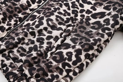 Leopardenmuster Bomberjacke | Übergröße | Zip-Up | Leopardenjacke | Damenjacke