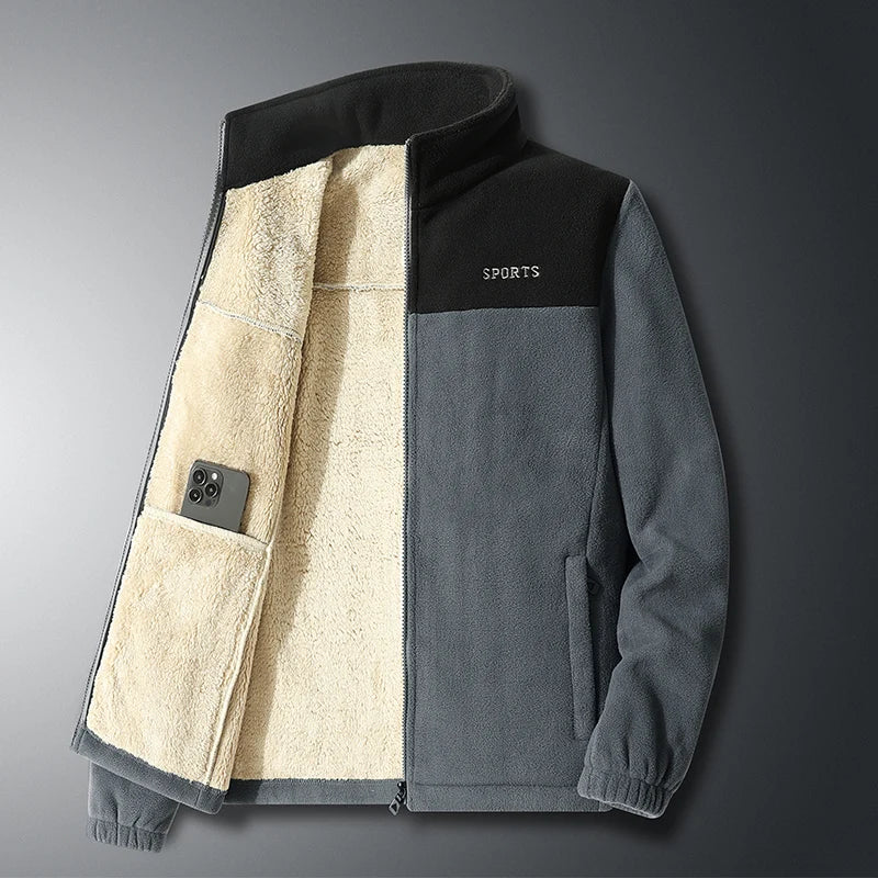 Herren-Fleecejacke mit durchgehendem Reißverschluss – Warm – Sport – Fleecejacke – Herrenjacken