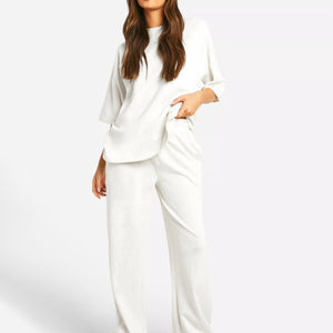 Set aus Oversize-T-Shirt und Jogginghose – Lässiges zweiteiliges Set für Damen-Fashion Peak
