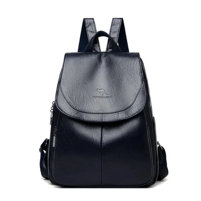 Lederrucksack - Großer Laptop-Rucksack aus Kunstleder für Frauen