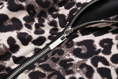 Leopardenmuster Bomberjacke | Übergröße | Zip-Up | Leopardenjacke | Damenjacke