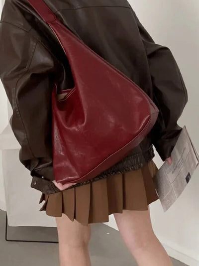 Hobo-Tasche | Groß | Kunstleder | Tasche für jeden Tag | Umhängetasche