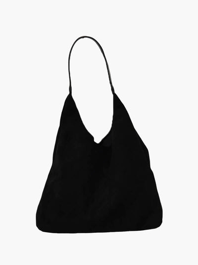 Hobo-Tasche – Große Damen-Umhängetasche aus Wildlederimitat für den Alltag