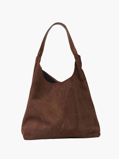 Hobo-Tasche – Große Damen-Umhängetasche aus Wildlederimitat für den Alltag