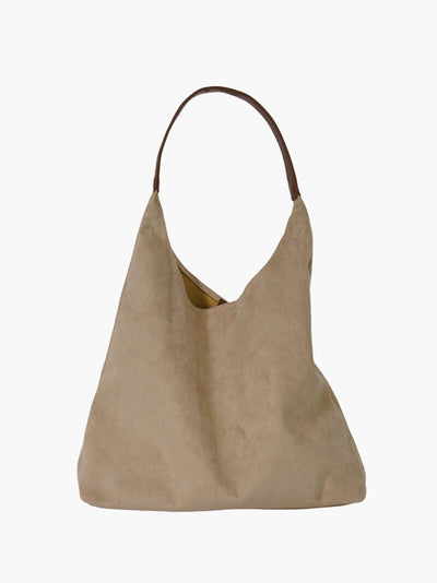 Hobo-Tasche – Große Damen-Umhängetasche aus Wildlederimitat für den Alltag