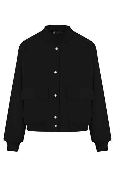 Bomberjacke - Kurze Aviatorjacke mit Knopfleiste für Frauen