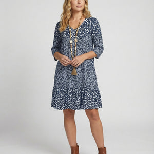 Sommerkleid – lockere Passform – Viertelärmel – Blumenkleid – Freizeitkleid-Fashion Peak