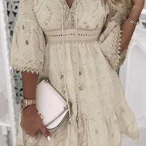 Spitzenkleid | Boho | Weite Ärmel | Minikleid | Sommerkleid-Fashion Peak