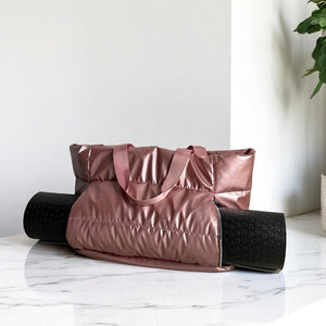 Sporttasche Damen | Gesteppt Rosa | Yogamatte und Schultergurt-Fashion Peak