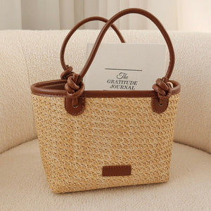 Strandtasche Damen | Geflochtener Shopper | Sommer Umhängetasche-Fashion Peak