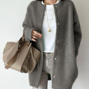 Strickjacke – mit Knöpfen – lang – Oversize-Strickjacke – Damen-Coatigan-Fashion Peak