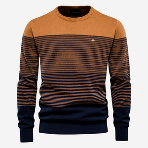 Strickpullover | Rundhalsausschnitt | Gestreift | Strickpullover | Herrenpullover-Fashion Peak