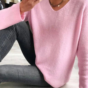 Strickpullover | V-Ausschnitt | Loose Fit | Oversized Sweater | Damenstrickwaren-Fashion Peak