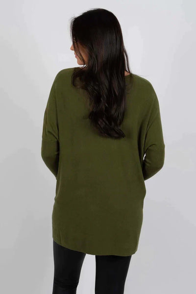 Langer Pullover | Lockere Passform | Taschen | Übergroßer Pullover | Damenstrickwaren