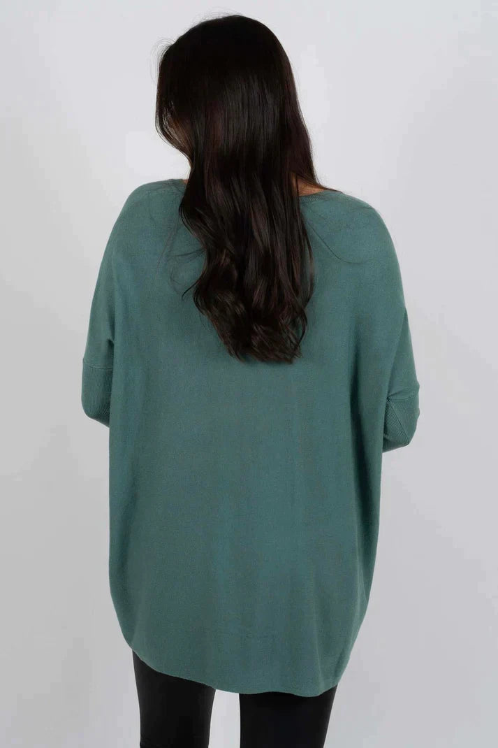 Langer Pullover | Lockere Passform | Taschen | Übergroßer Pullover | Damenstrickwaren
