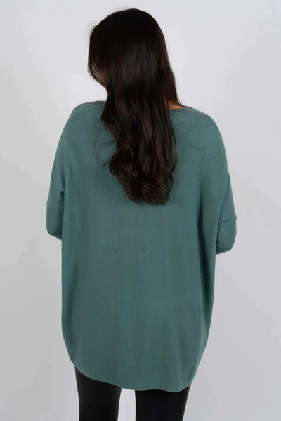 Langer Pullover | Lockere Passform | Taschen | Übergroßer Pullover | Damenstrickwaren