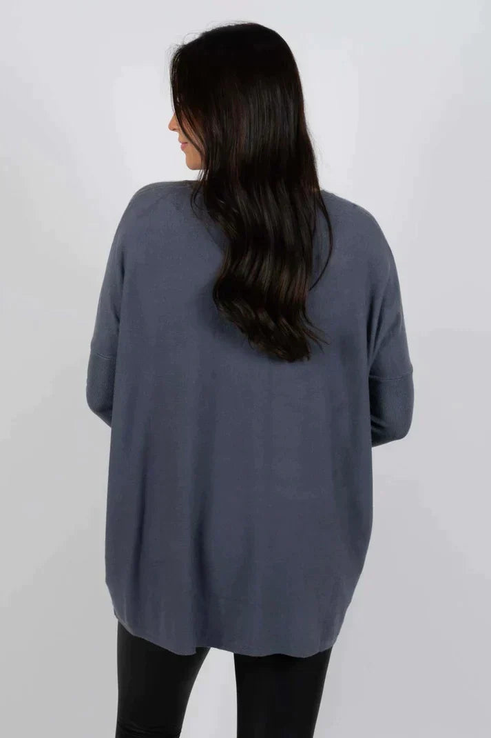 Langer Pullover | Lockere Passform | Taschen | Übergroßer Pullover | Damenstrickwaren