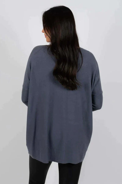 Langer Pullover | Lockere Passform | Taschen | Übergroßer Pullover | Damenstrickwaren