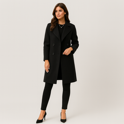 Trenchcoat | Klassiek | Dubbelrijig | Wollen trenchcoat | Winterjas voor dames-Boetiek Moda