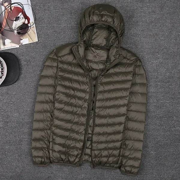 Ultraleichte Daunenjacke - Kapuze - Zip-Up - Leichte Pufferjacke - Winterjacken für Männer-Leyna Moda
