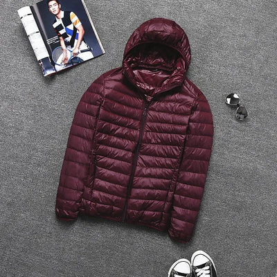 Ultraleichte Daunenjacke - Kapuze - Zip-Up - Leichte Pufferjacke - Winterjacken für Männer-Leyna Moda