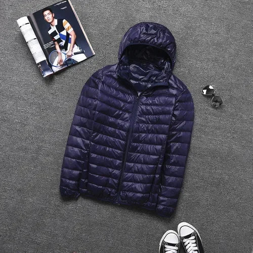 Ultraleichte Daunenjacke - Kapuze - Zip-Up - Leichte Pufferjacke - Winterjacken für Männer-Leyna Moda