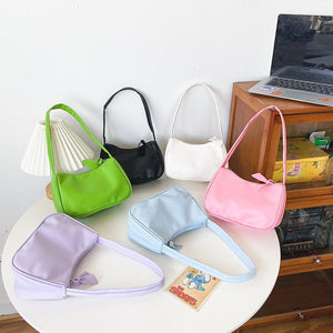 Umhängetasche Damen | Kunstleder Baguette | Retro Schultertasche-Fashion Peak