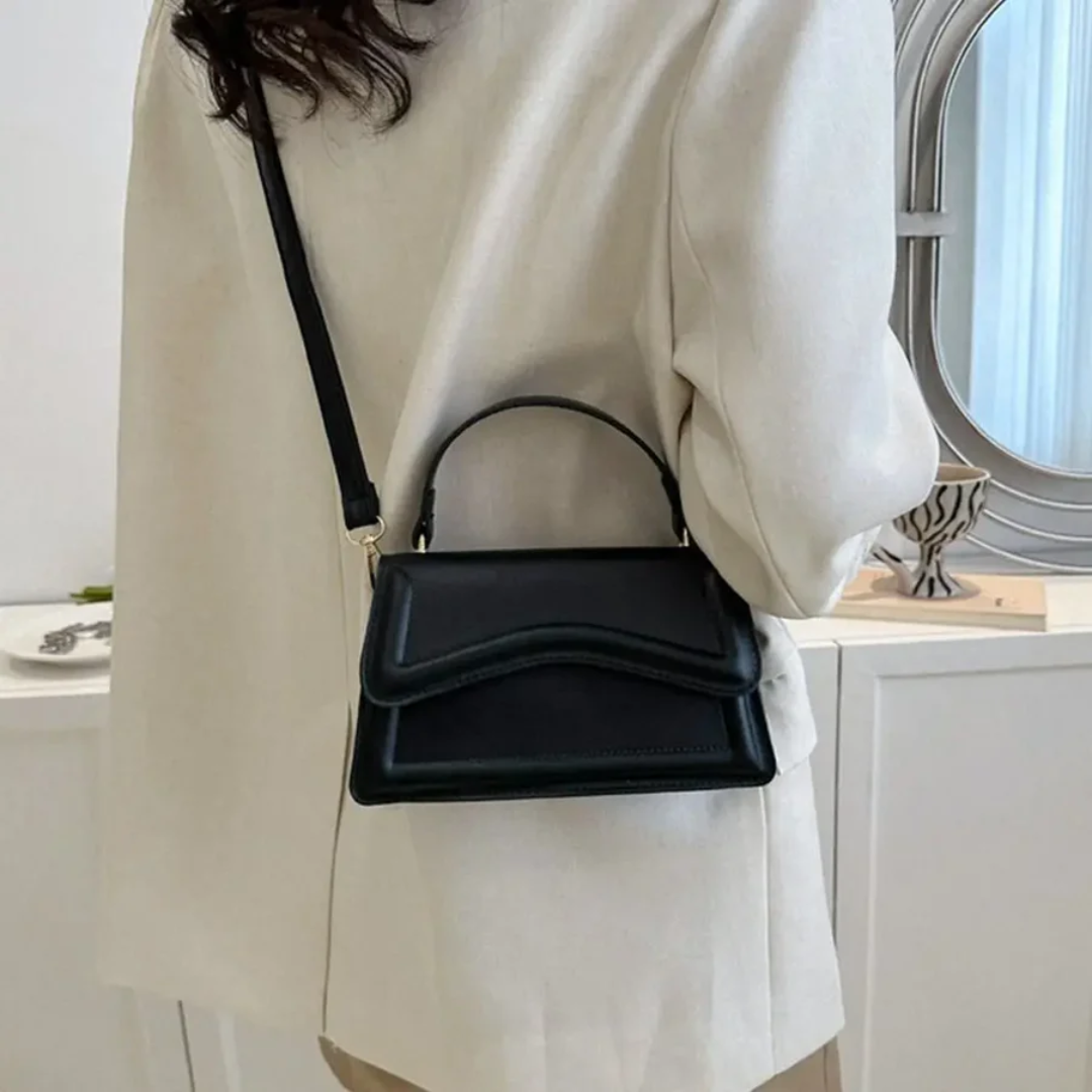 Umhängetasche – Damen-Schultertasche mit langem Riemen und Griff oben