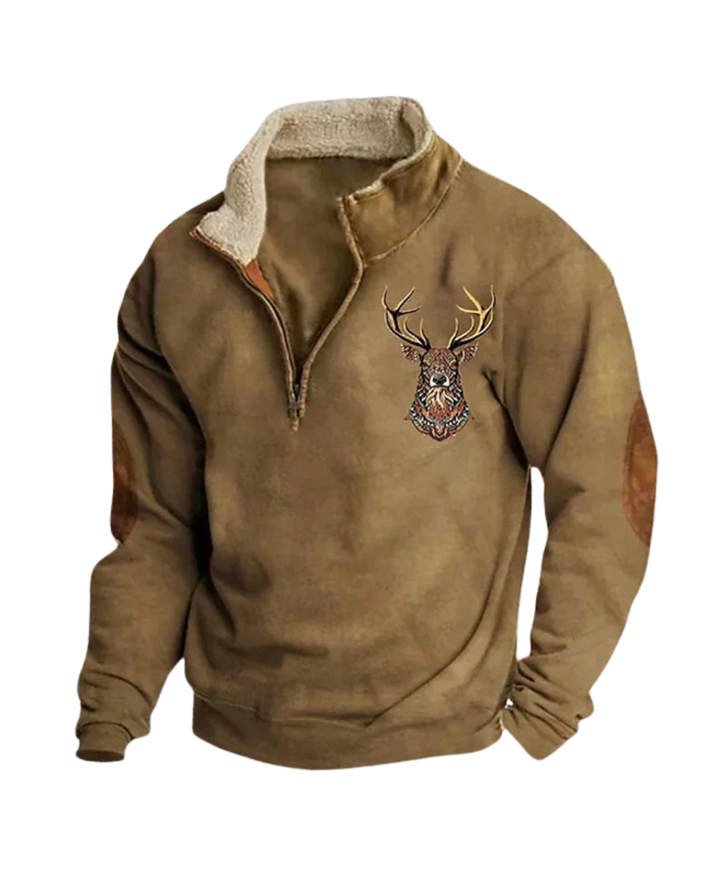Fleece-Pullover – Warmer Fleece-Pullover mit halbem Reißverschluss für Männer für den Winter