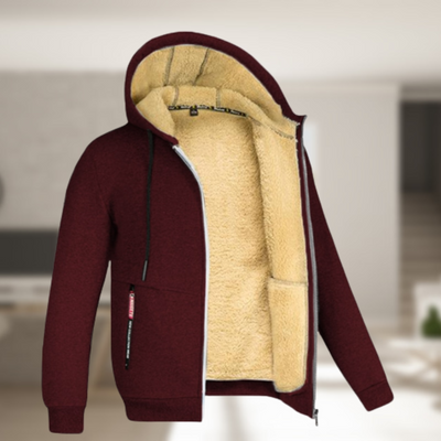 Kapuzenjacke | Mit Fleece gefüttert | Winter | Kapuzenjacke mit Reißverschluss | Herren-Kapuzenjacke